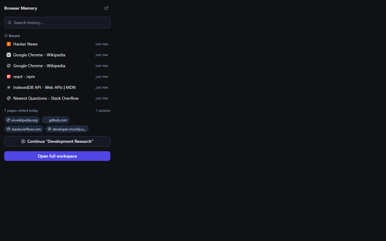 The toolbar popup